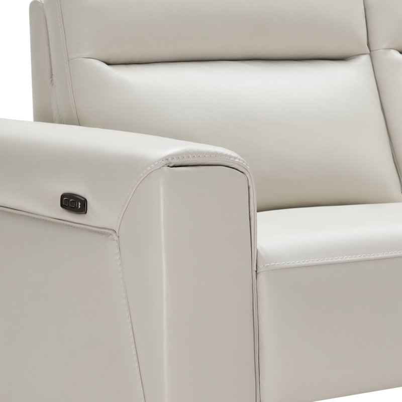 Hokku Designs Ollie Genuine Leather Power Wall Reclining Sofa